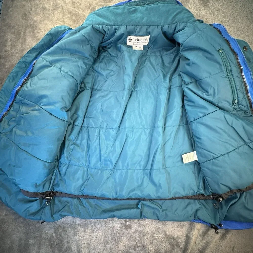 VTG COLUMBIA SPORTSWEAR Full Zip‎ & Snap Up Blue Snow Ski Jacket Men’s Size M